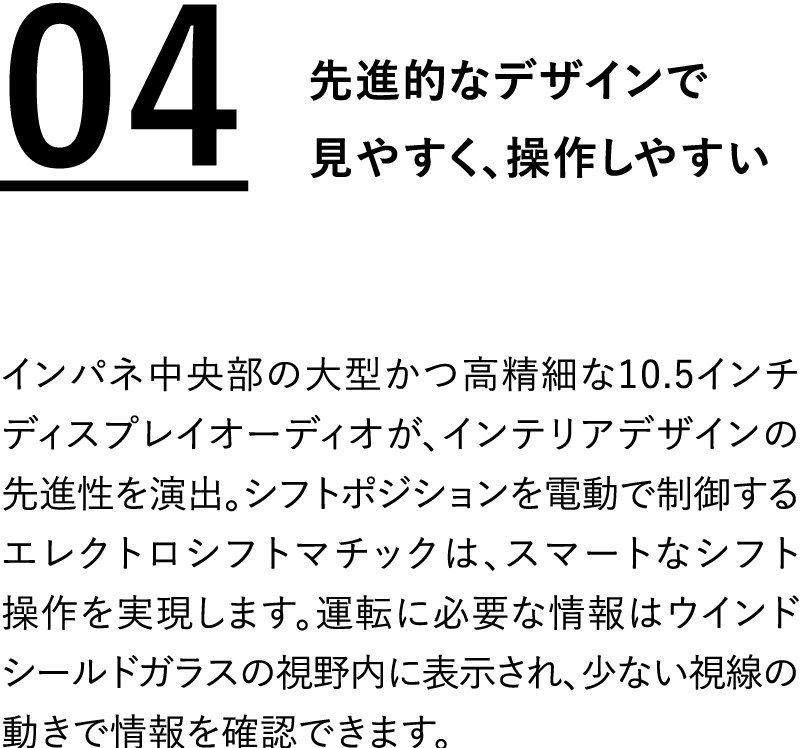 先進的なデザインで見やすく、操作しやすい