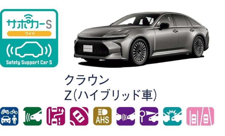 クラウンのサポカー（セーフティ・サポートカー）区分表示