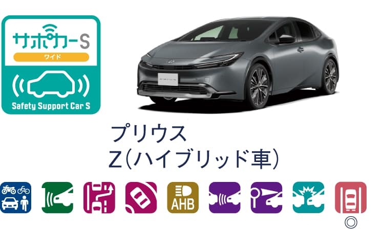 プリウスのサポカー（セーフティ・サポートカー）区分表示