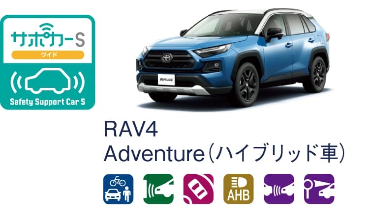 RAV4のサポカー（セーフティ・サポートカー）区分表示