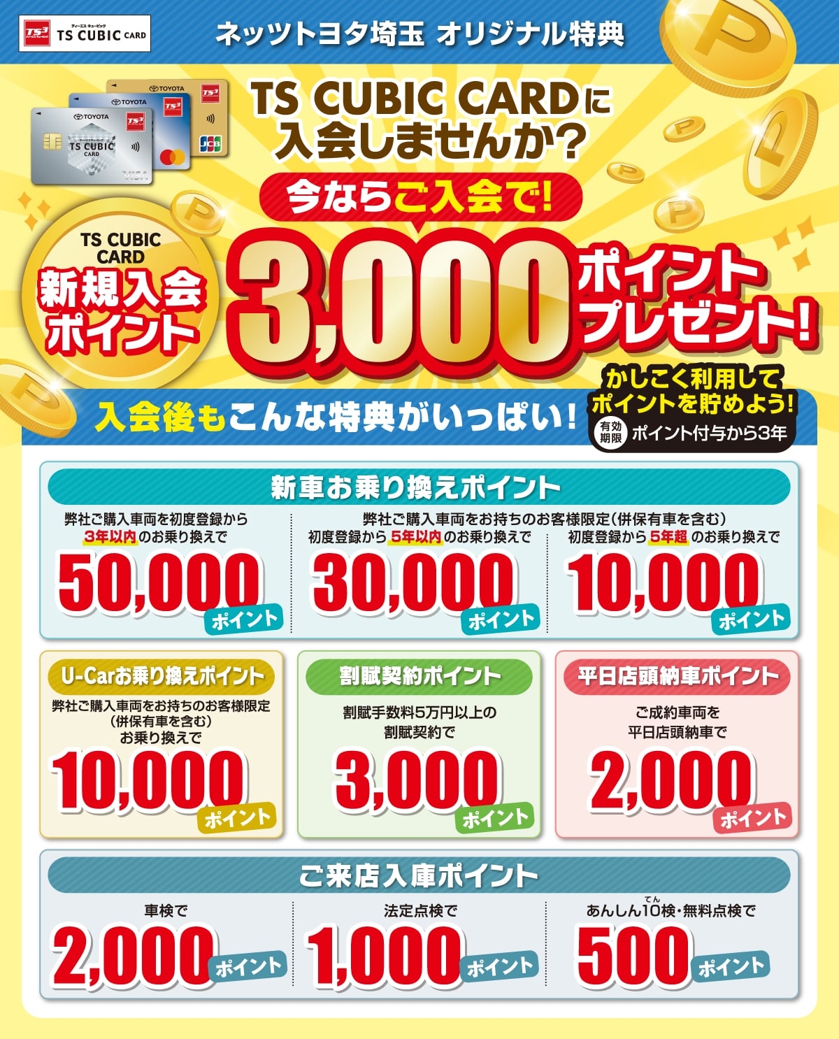 TS CUBIC CARDに入会しませんか?かしこく利用してポイントを貯めよう!