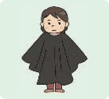 目隠しポンチョのイラスト