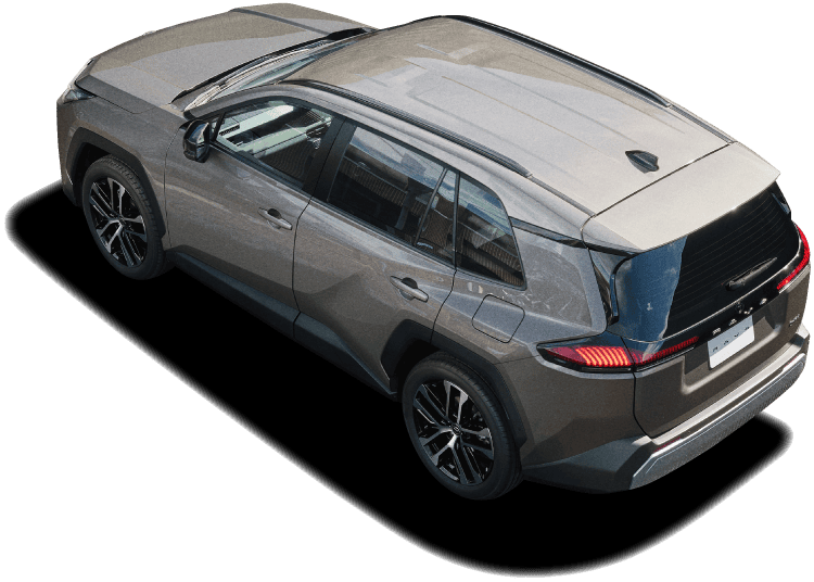 RAV4 Z(ハイブリッド)の俯瞰ビュー。ボディカラーはアバンギャルドブロンズメタリック。