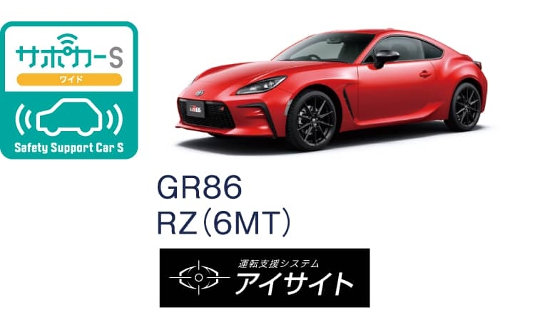 GR86のサポカー（セーフティ・サポートカー）区分表示