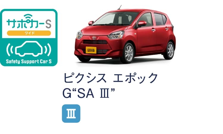 ピクシス エポックのサポカー（セーフティ・サポートカー）区分表示