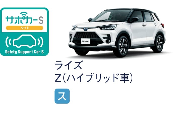 ライズのサポカー（セーフティ・サポートカー）区分表示