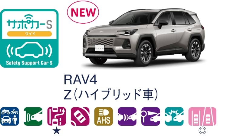 RAV4のサポカー（セーフティ・サポートカー）区分表示