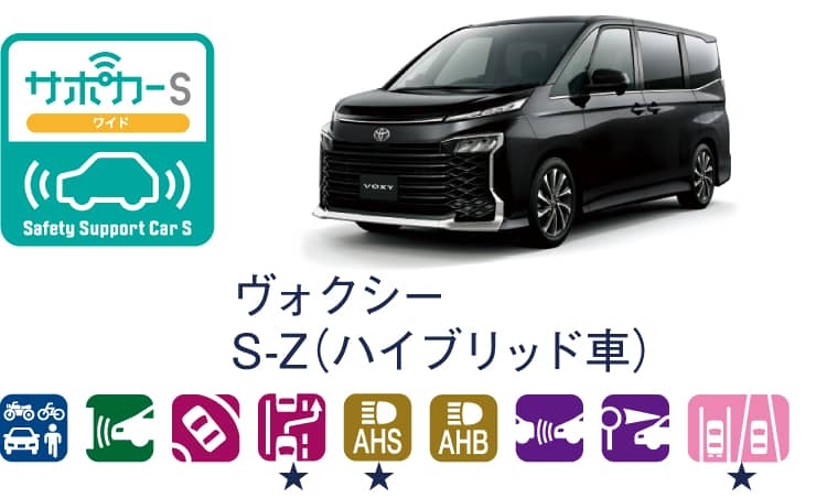 ヴォクシーのサポカー（セーフティ・サポートカー）区分表示