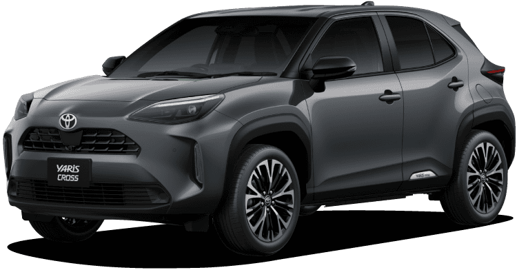 ヤリス クロス Z（ハイブリッド・2WD）のフロントサイドビュー。ボディカラーはマッシブグレー。