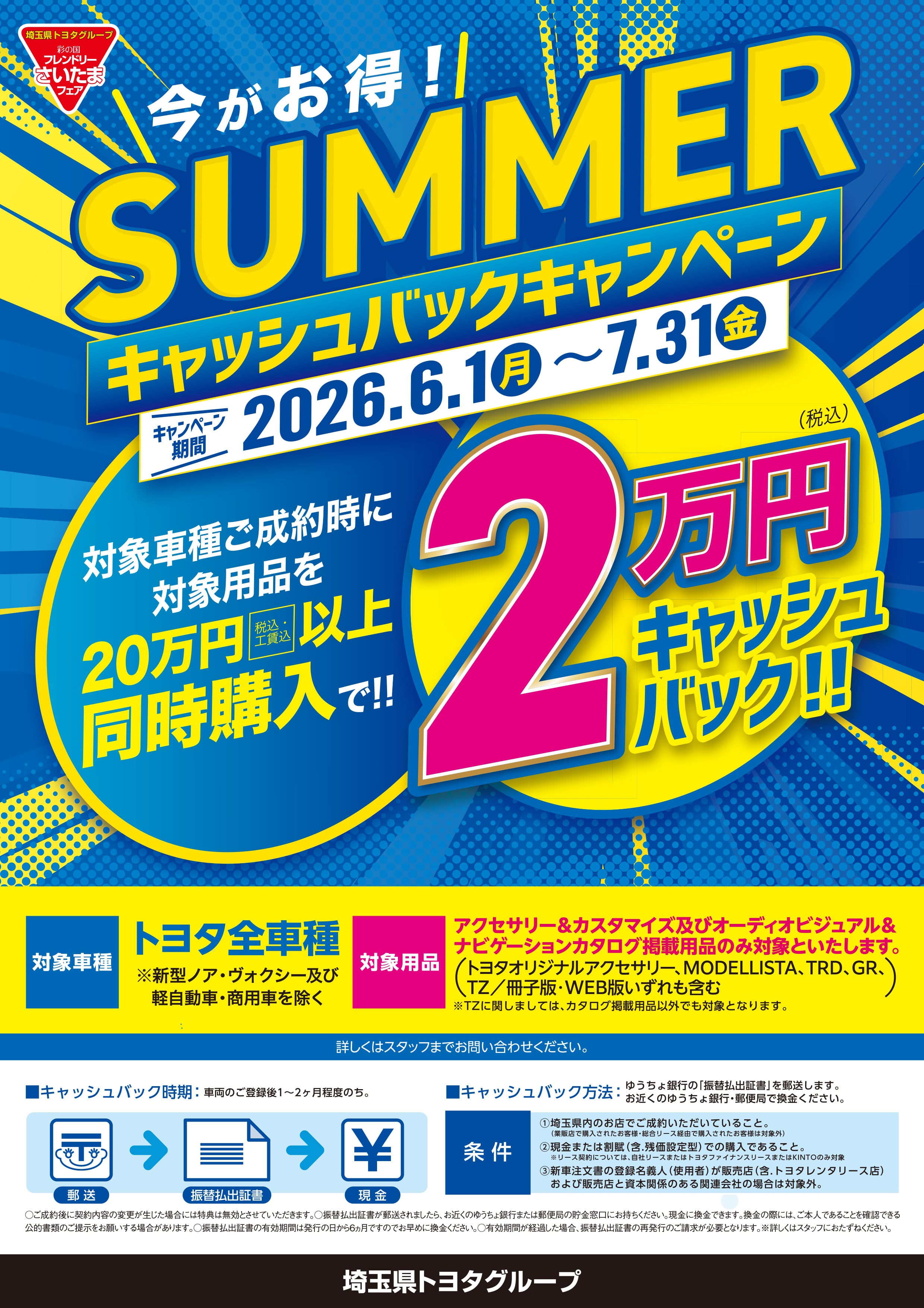 今がお得！SUMMERキャッシュバックキャンペーン