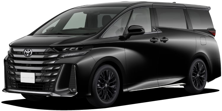 ヴェルファイア Z Premier（ターボガソリン・2WD）のフロントサイドビュー。ボディカラーはニュートラルブラック。