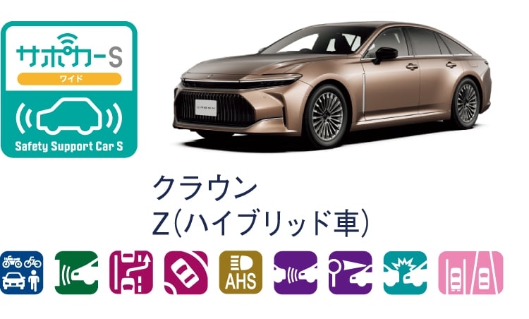 クラウンのサポカー（セーフティ・サポートカー）区分表示
