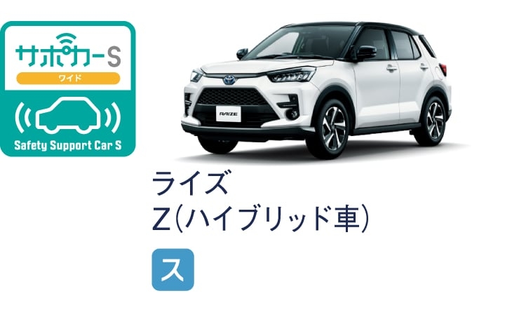 ライズのサポカー（セーフティ・サポートカー）区分表示