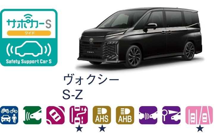 ヴォクシーのサポカー（セーフティ・サポートカー）区分表示