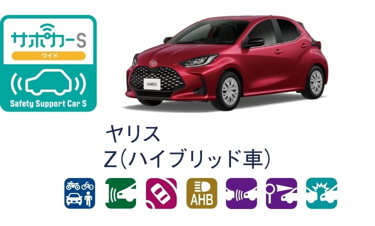 ヤリスのサポカー（セーフティ・サポートカー）区分表示